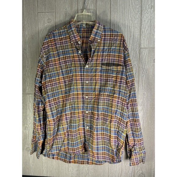 Alan Flusser Other - Alan Flusser Mens XL Plaid Shirt Multicolor Long Sleeve Button Down 100% Cotton